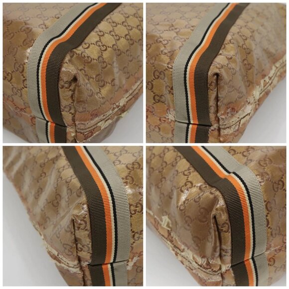 GUCCI GG Crystal Tote Bag Coated Canvas Gold 189669 Auth 139647 - Picture 14 of 16